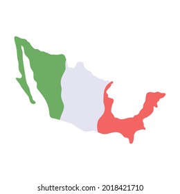 mexican map country and flag