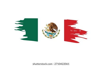 Mexican Map Flag Brush Stroke Graphic Vector Design