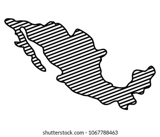 mexican map isolated icon