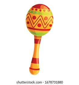 Mexican Maraca Icon. Cartoon Of Mexican Maraca Vector Icon For Web Design Isolated On White Background
