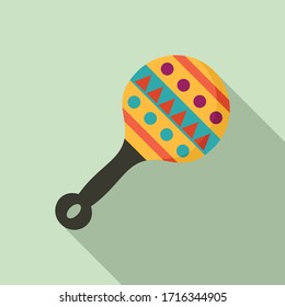 Mexican maraca icon. Flat illustration of mexican maraca vector icon for web design