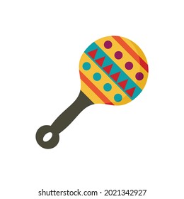 Mexican maraca icon. Flat illustration of mexican maraca vector icon isolated on white background