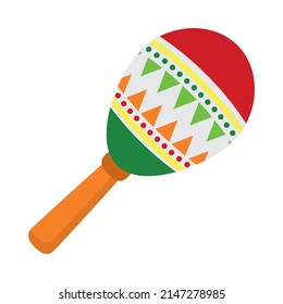 mexican maraca icon on white background