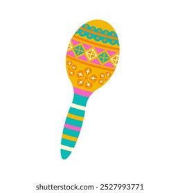 Instrumento musical mexicano de Maraca, instrumentos de percusión pintados a mano con colores brillantes para música festiva