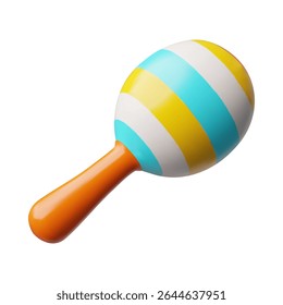 Ícone de vetor de estilo plástico mexicano maracas 3D. Desenho animado renderizar instrumento musical, chocalho musical brilhante. Instrumento de percussão brasileiro. Colorido shaker rumba hispânico isolado no fundo branco