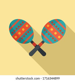 Mexican maracas icon. Flat illustration of mexican maracas vector icon for web design