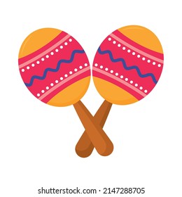 mexican maracas icon on white background