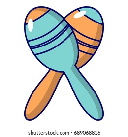 Mexican maracas instrument icon. Cartoon illustration of mexican maracas instrument vector icon for web design