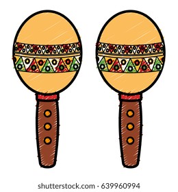 mexican maracas isolated icon