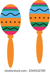 Mexican maracas. Isolated vector illustration.