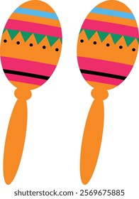 Mexican maracas. Isolated vector illustration.