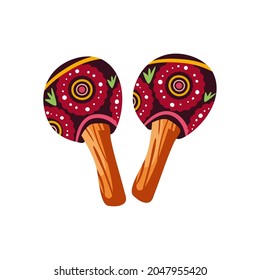Mexican maracas on white background