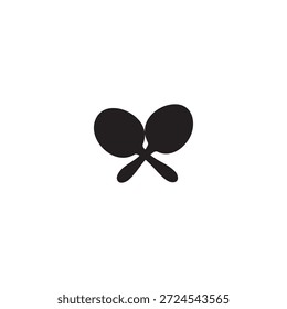 Mexikanische Maracas Silhouette Vektor flache Illustration Design.