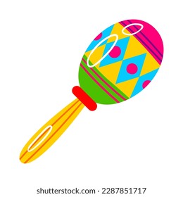 Mexican maracas. Traditional holiday item. Stylized illustration for celebration Cinco de Mayo.