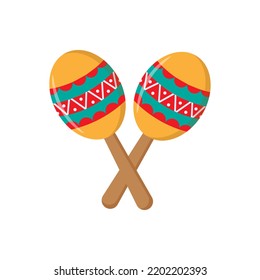 mexican maracas traditional instrument icon vector illustration design