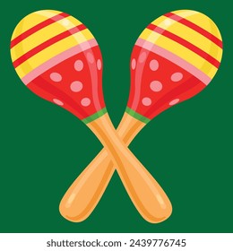 Diseño vectorial de Maracas mexicanas en este festival