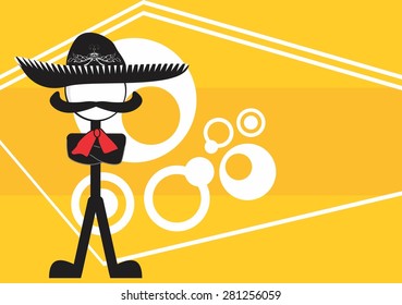 mexican mariachi cartoon background in vector format very easy to edit