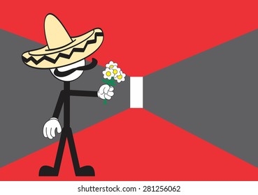 mexican mariachi cartoon background in vector format very easy to edit