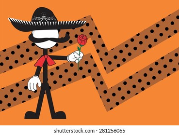 mexican mariachi cartoon background in vector format very easy to edit