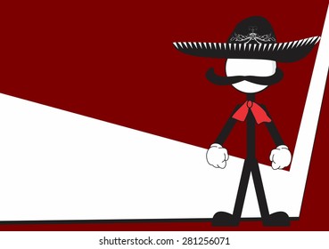 mexican mariachi cartoon background in vector format very easy to edit