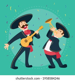 Mexican mariachi cartoon. Cinco de mayo - Vector