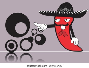 mexican mariachi chilli cartoon background in vector format very easy to edit