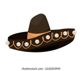 mexican mariachi hat accessory icon