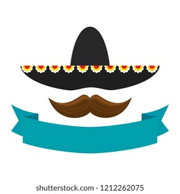 mexican mariachi hat with mustache