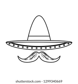 mexican mariachi hat with mustache