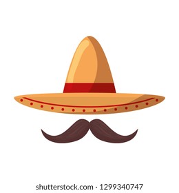 mexican mariachi hat with mustache