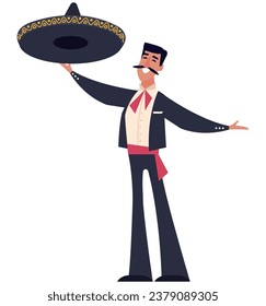 mexican mariachi man illustration design