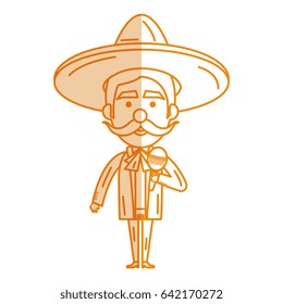 Mexican mariachi with maracas avatar character