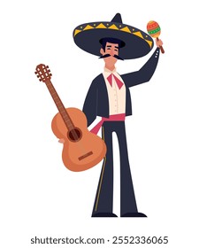 mexicano mariachi músico design isolado