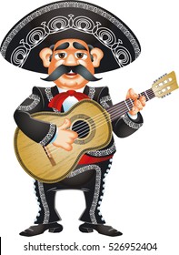 mexicanischer Mariachi-Musiker, der Gitarre spielt