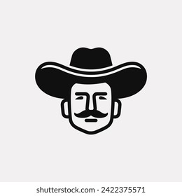 Mexican mariachi mustache icon - Simple Vector Illustration