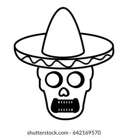 Mexican mariachi skull character