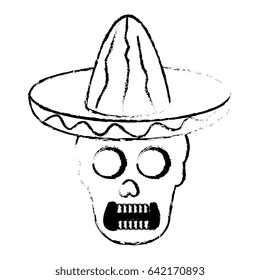 Mexican mariachi skull character