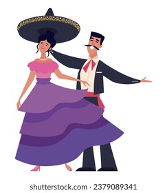 mexican mariachi and woman illustration