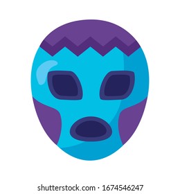 mexican mask of fighter detaild style icon vector illustration design