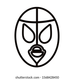 mexican mask of fighter fill style icon vector illustration design