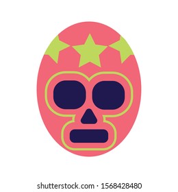 mexican mask of fighter fill style icon vector illustration design