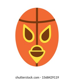 mexican mask of fighter fill style icon vector illustration design