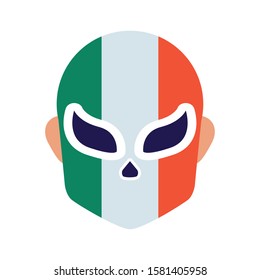 mexican mask of fighter fill style icon vector illustration design