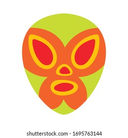 mexican mask of fighter fill style icon vector illustration design