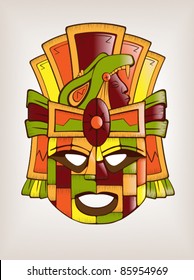 Mexican Mayan Aztec Wooden Mask Stock Vector (Royalty Free) 85954969 ...