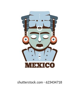 Mexican Mayan mask icon