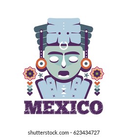 Mexican Mayan mask icon