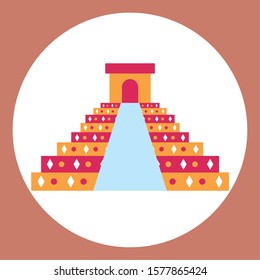 mexican mayan pyramid culture icon vector illustration design