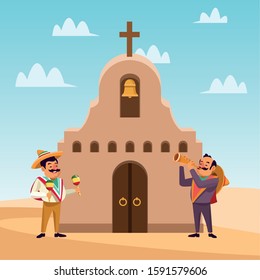 Mexican men design, Mexico culture tourism landmark latin and party theme Vector illustration