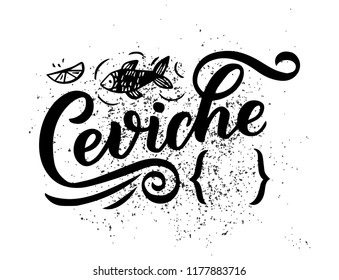 Mexican Menu lettering with traditional food names Guacamole, Enchilada, Tacos, Nachos and more. Vector vintage illustration on white background. Vector